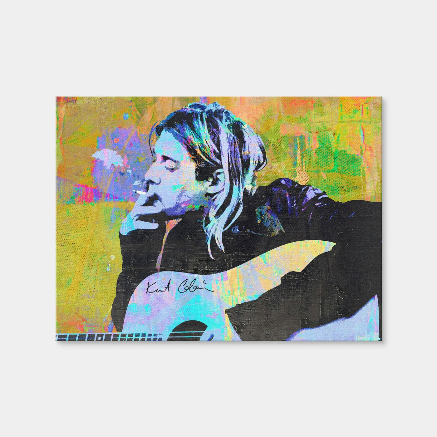 AUTO-MOCKUP WHITE | Kurt Cobain Guitar | 1 Piece | Gallery Wrap Canvas | group=4x3