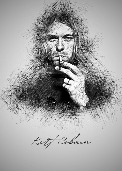 Kurt Cobain sketch Wall Art
