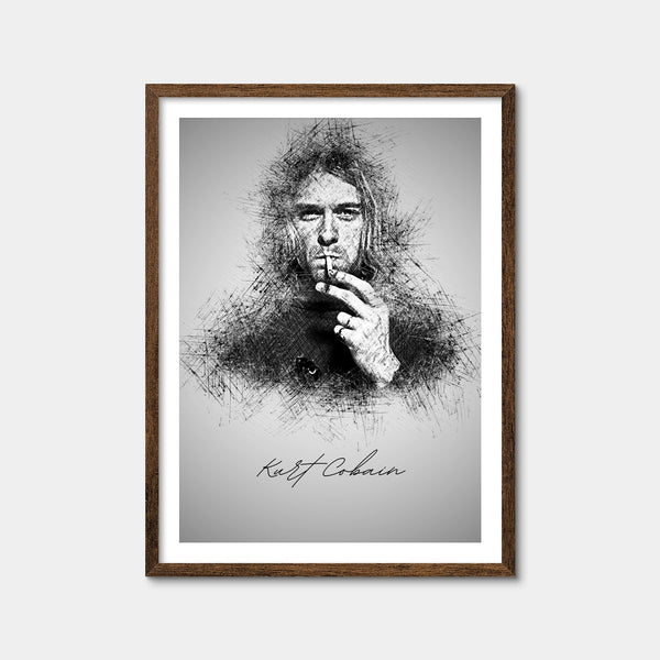 Kurt Cobain sketch Wall Art — Framed Print Format preview