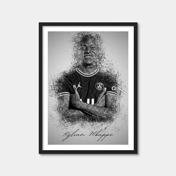 Kylian Mbappe Sketch Wall Art — Framed Print Format preview