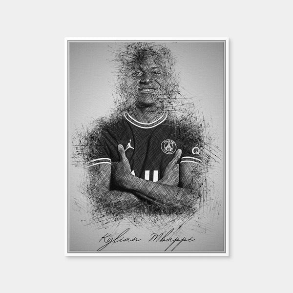 Kylian Mbappe Sketch Wall Art — Framed Canvas Format preview