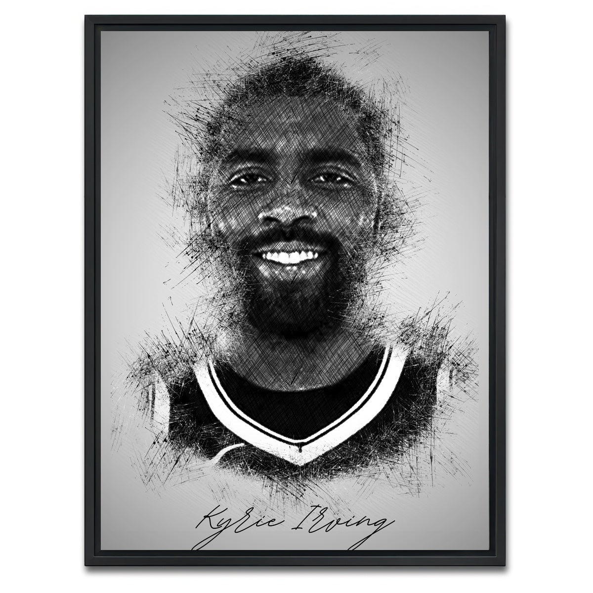 AUTO-MOCKUP WHITE | Kyrie Irving | 1 Piece | Black Framed Canvas | group=3x4