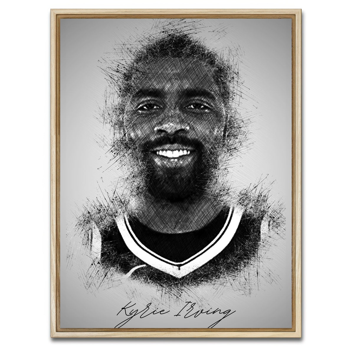 AUTO-MOCKUP WHITE | Kyrie Irving | 1 Piece | Natural Framed Canvas | group=3x4