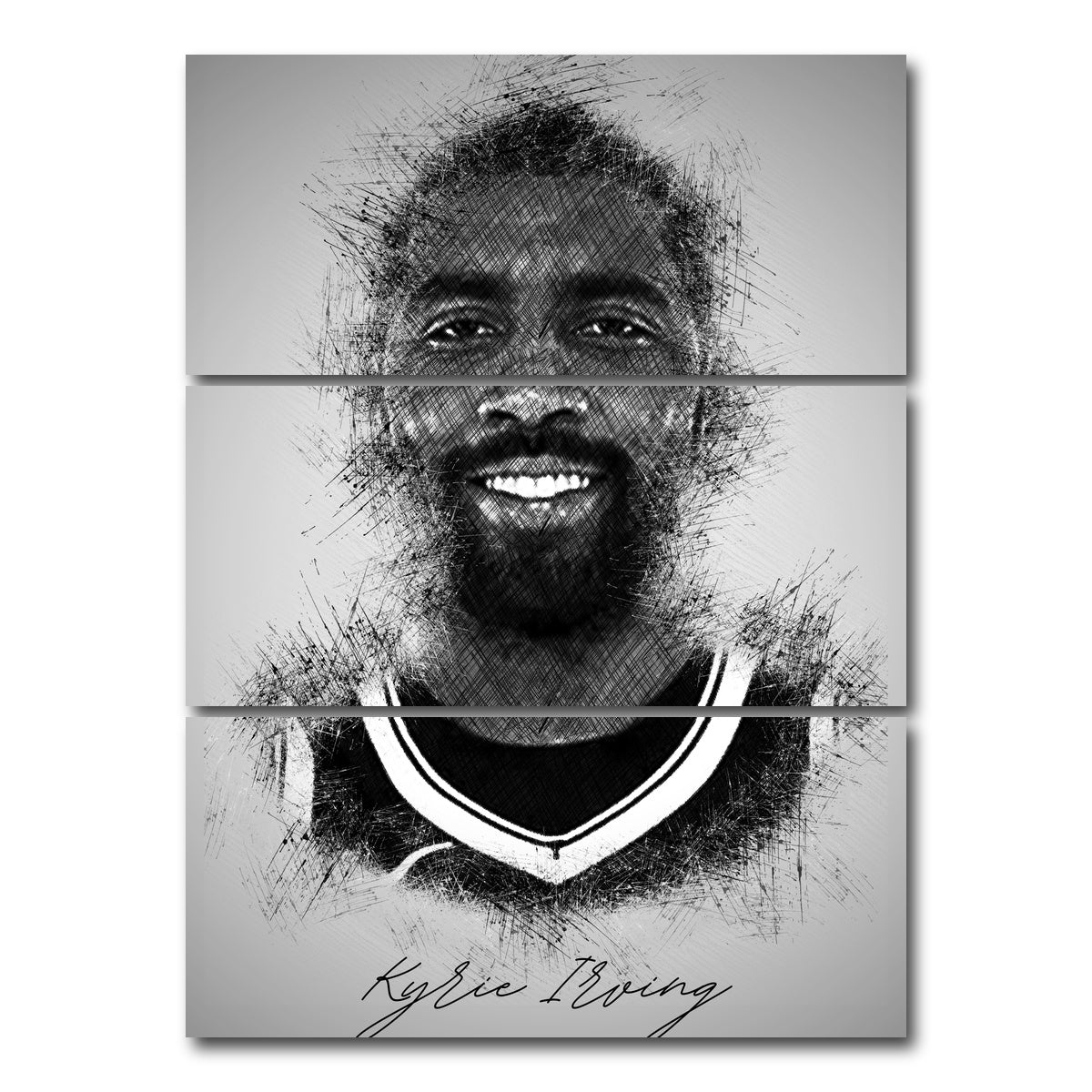 AUTO-MOCKUP WHITE | Kyrie Irving | 3 Piece | Gallery Wrap Canvas | group=8x18_stacked