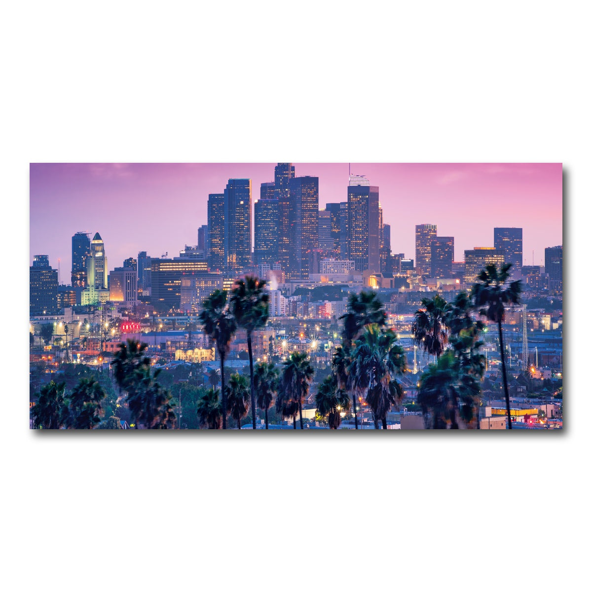 AUTO-MOCKUP WHITE | LA Palm Tree Sunset | 1 Piece | Gallery Wrap Canvas | group=2x1