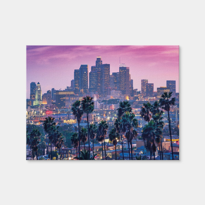 AUTO-MOCKUP WHITE | LA Palm Tree Sunset | 1 Piece | Gallery Wrap Canvas | group=4x3