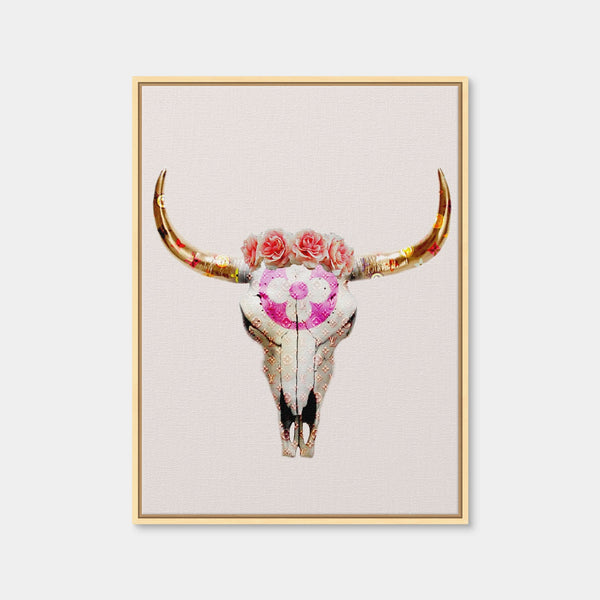 LV Bull Skull Wall Art — Framed Canvas Format preview