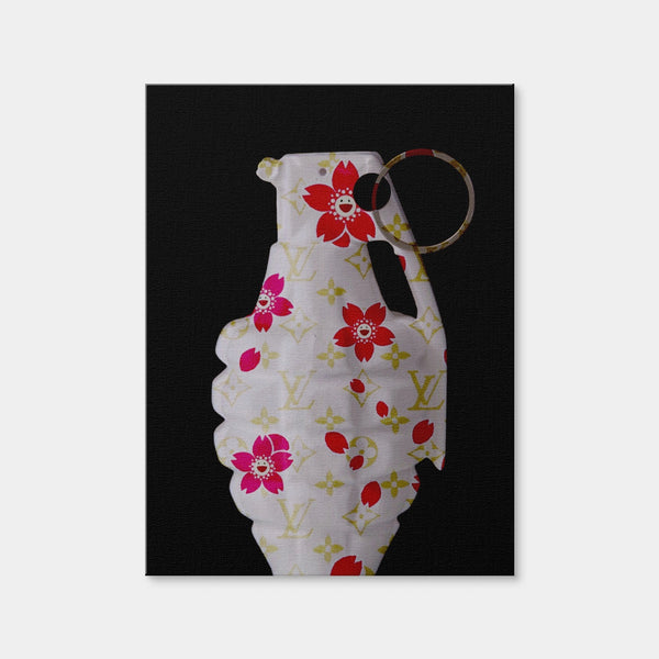 LV flowers Grenade Wall Art — Canvas Wrap Format preview