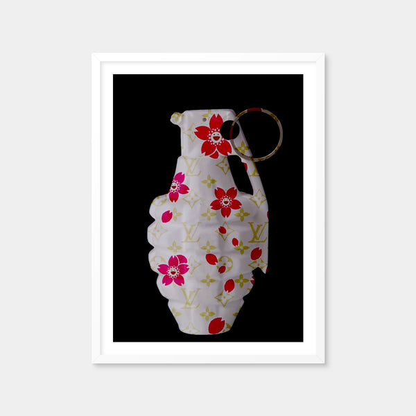 LV flowers Grenade Wall Art — Framed Print Format preview