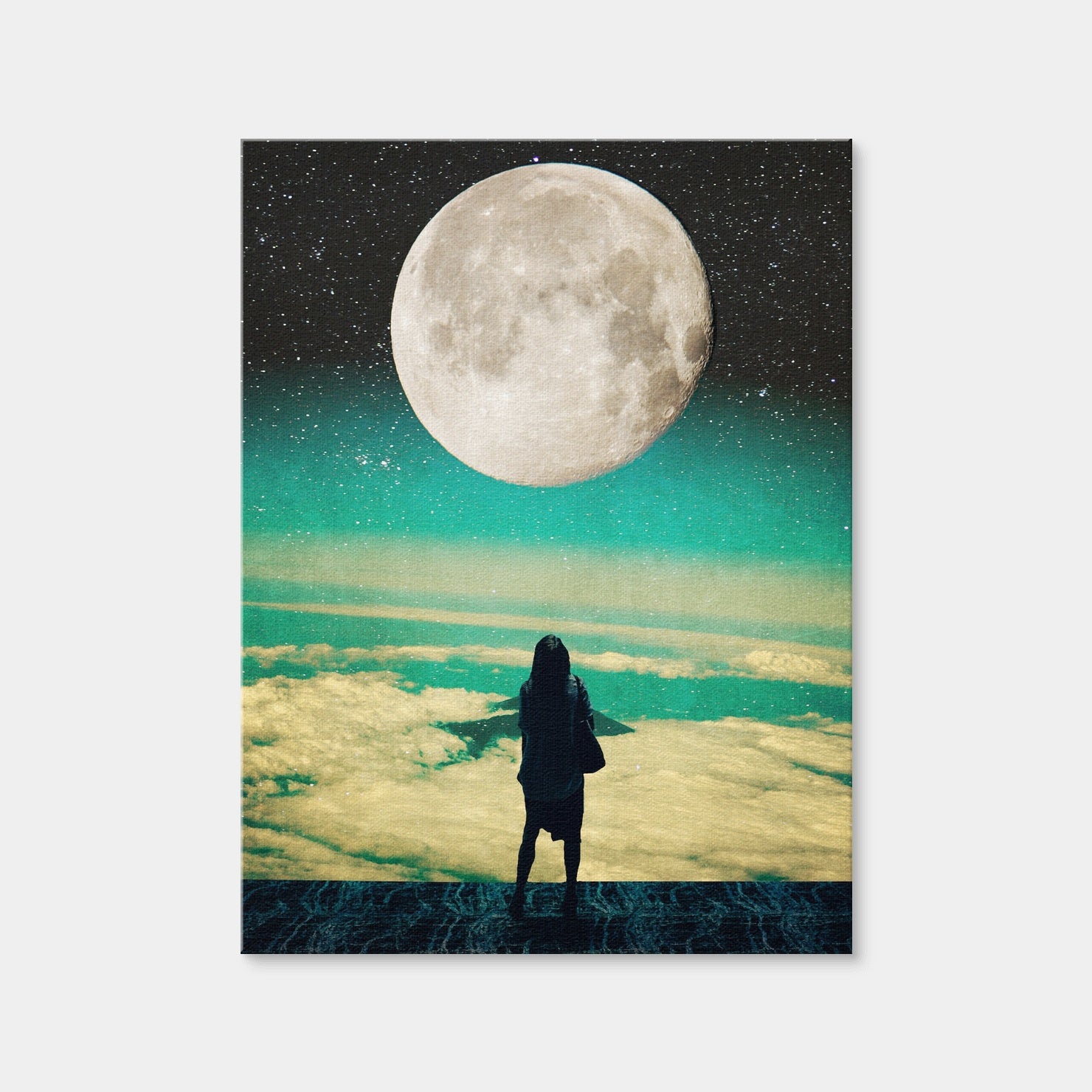 AUTO-MOCKUP WHITE | Lady Moon No Idea | 1 Piece | Gallery Wrap Canvas | group=3x4