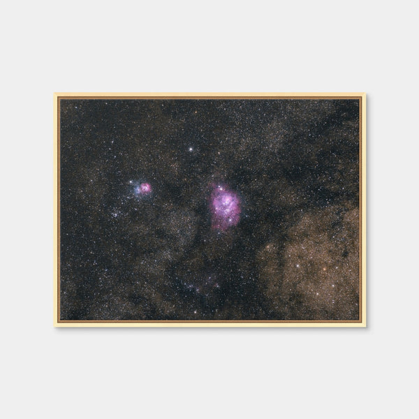 Lagoon and Trifid Nebula Wall Art — Framed Canvas Format preview