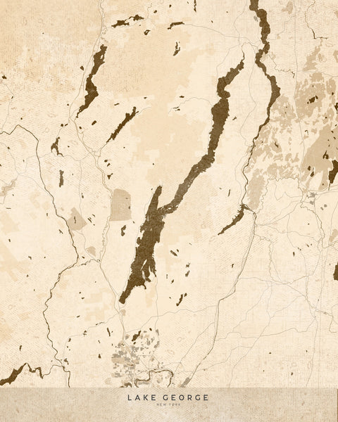 Lake George Map Wall Art