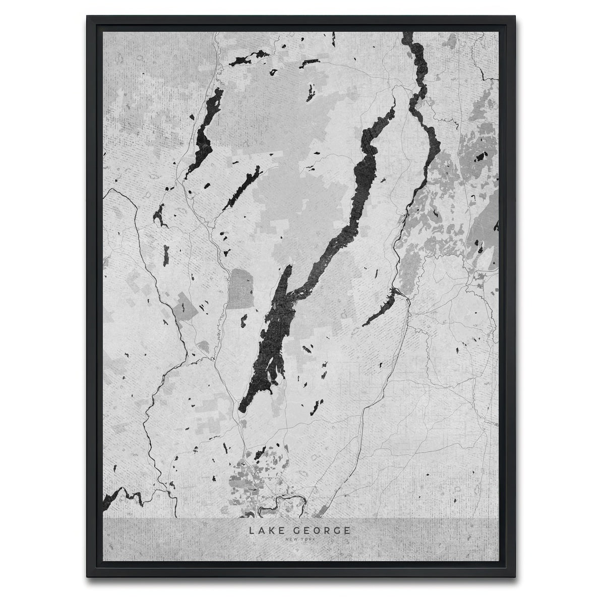 AUTO-MOCKUP WHITE | Lake George Map 2 | 1 Piece | Black Framed Canvas | group=3x4