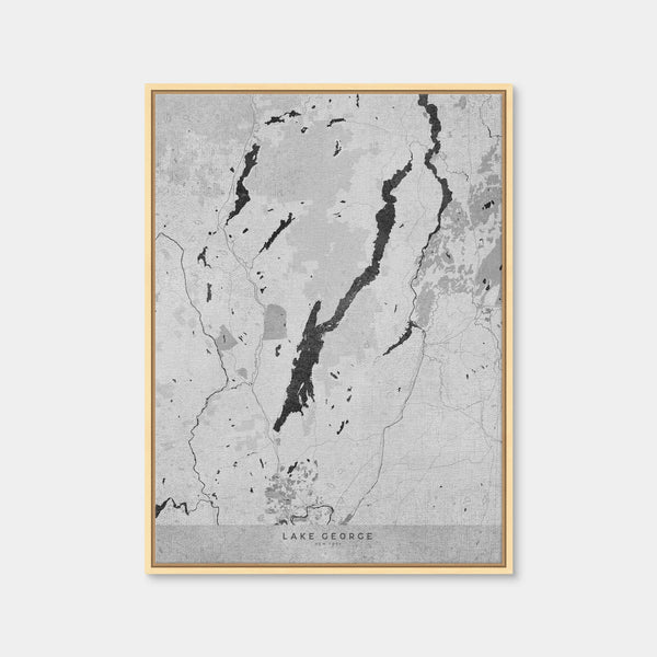 Lake George Map 2 Wall Art — Framed Canvas Format preview