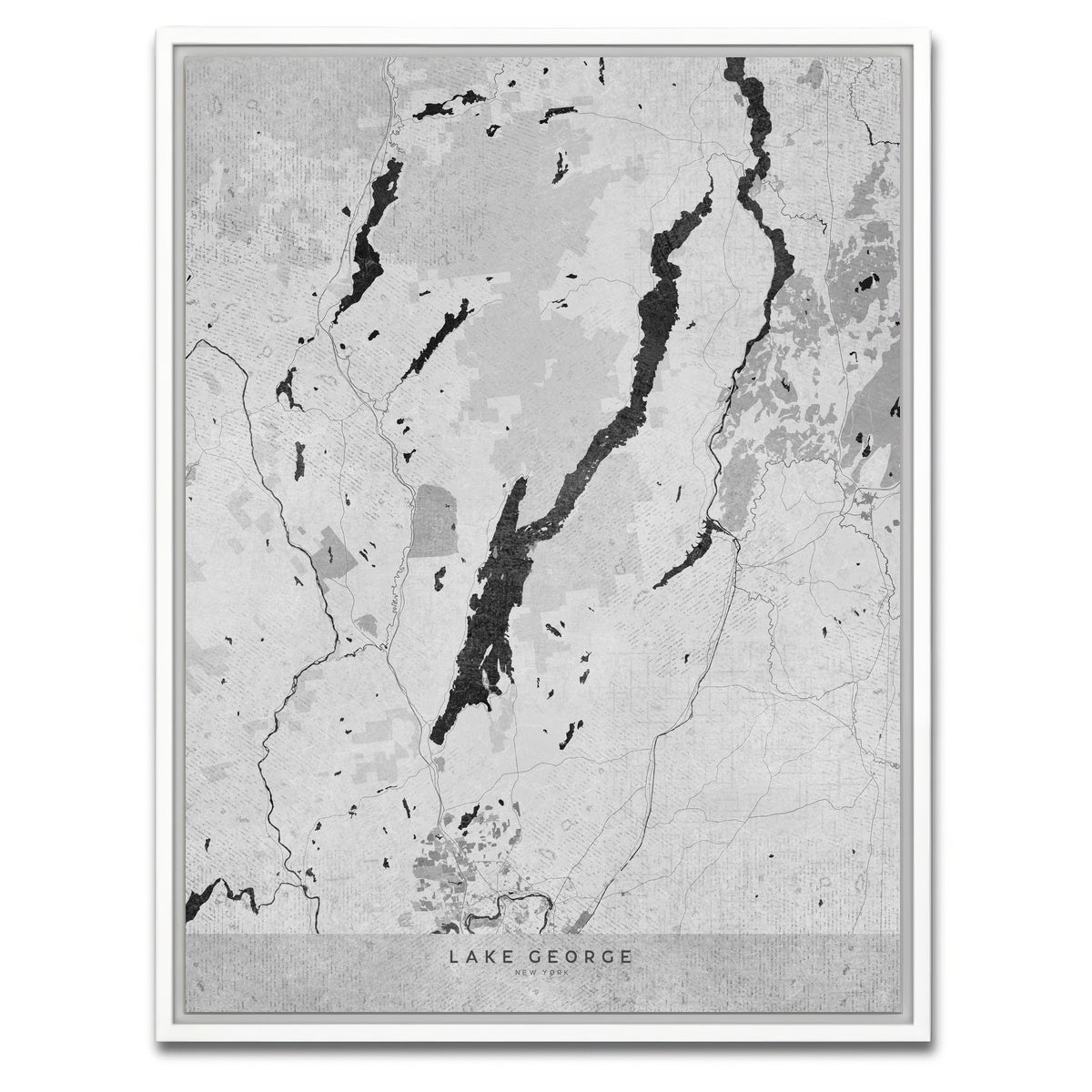 AUTO-MOCKUP WHITE | Lake George Map 2 | 1 Piece | White Framed Canvas | group=3x4