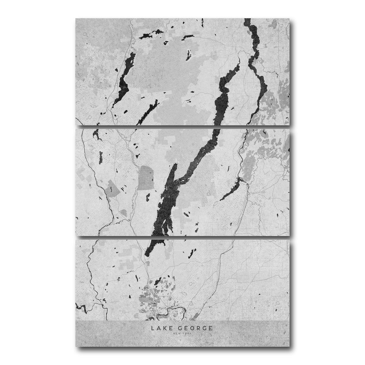AUTO-MOCKUP WHITE | Lake George Map 2 | 3 Piece | Gallery Wrap Canvas | group=12x24_stacked