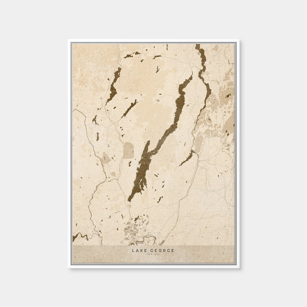 Lake George Map Wall Art — Framed Canvas Format preview