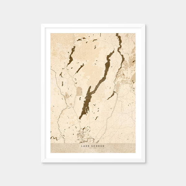 Lake George Map Wall Art — Framed Print Format preview