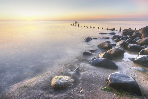 Lake Michigan Shore at Sunrise Wall Art