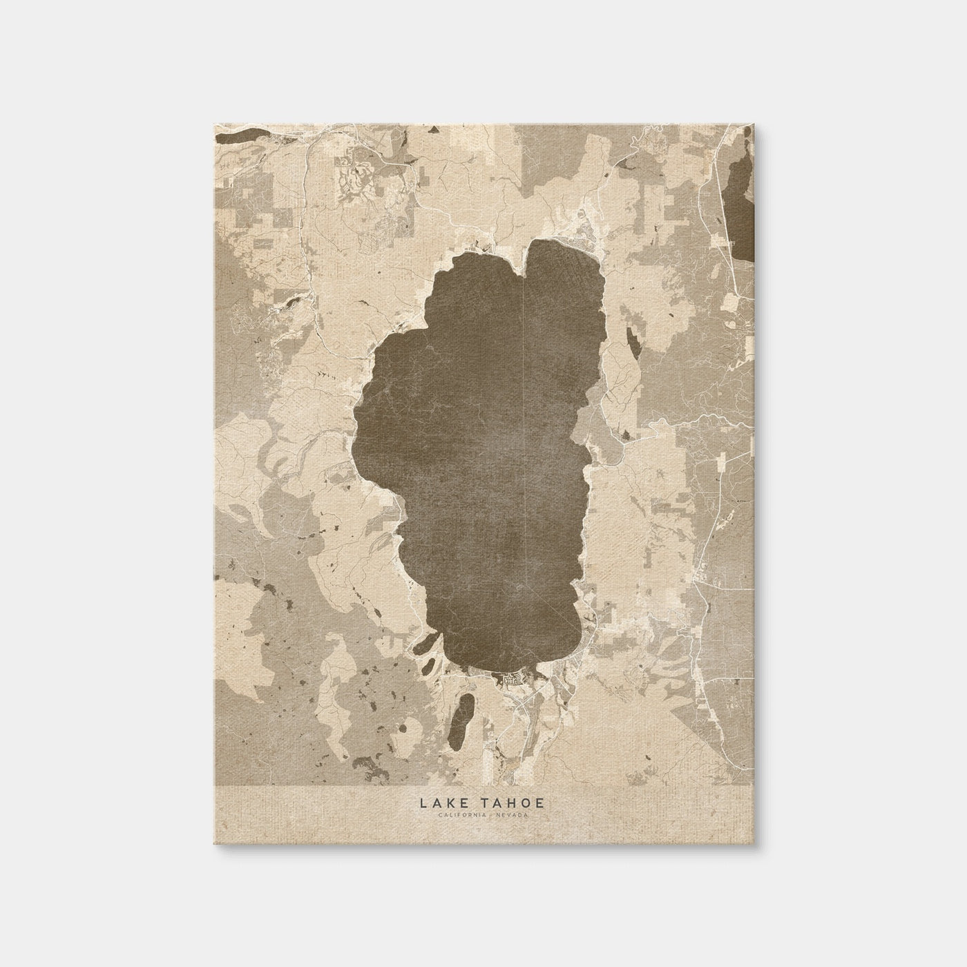 AUTO-MOCKUP WHITE | Lake Tahoe Map | 1 Piece | Gallery Wrap Canvas | group=3x4