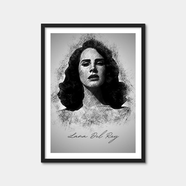 Lana Del Rey Sketch Wall Art — Framed Print Format preview