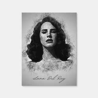 AUTO-MOCKUP WHITE | Lana Del Rey Sketch | 1 Piece | Gallery Wrap Canvas | group=3x4
