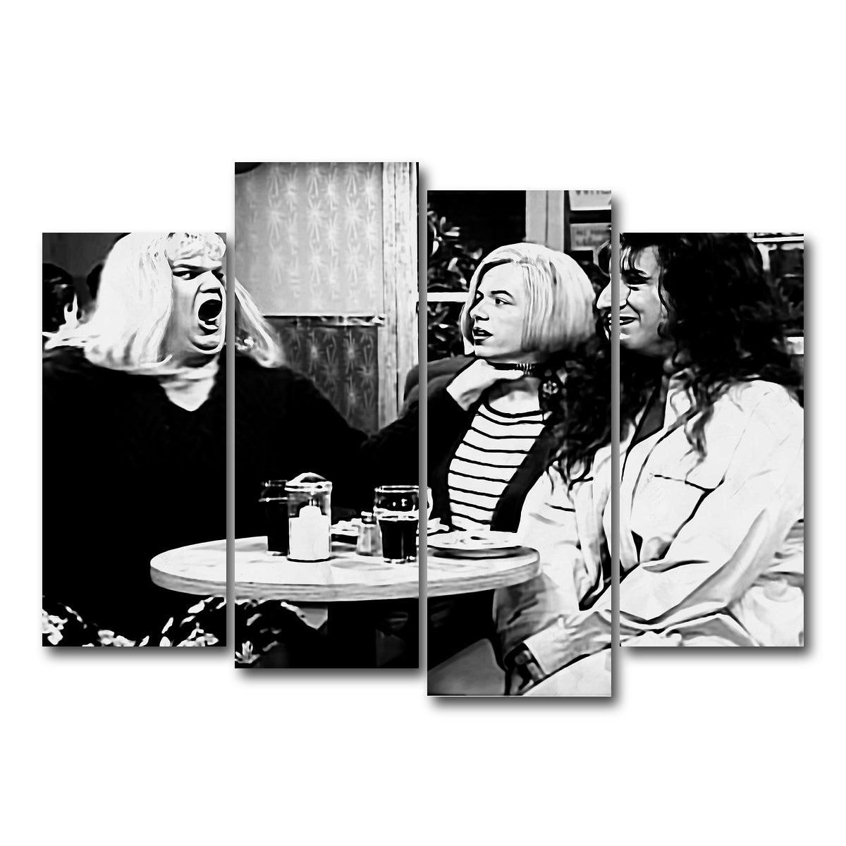 AUTO-MOCKUP WHITE | Lay Off Me I'm Starving Grayscale | 4 Piece | Gallery Wrap Canvas | group=4_normal