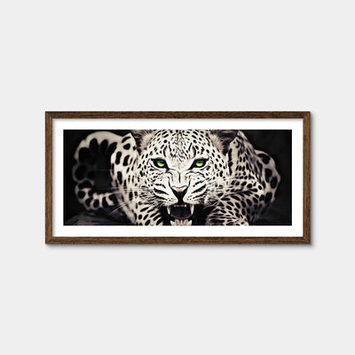 AUTO-MOCKUP WHITE | Leopard with Green Eyes | 1 Piece | Walnut Framed Print | group=2x1