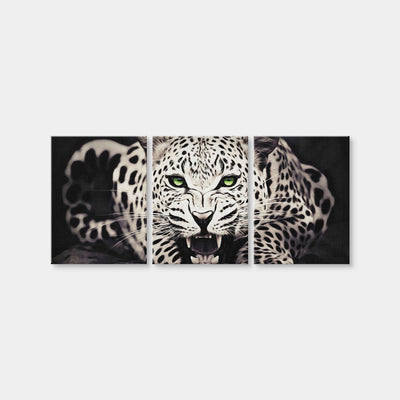 AUTO-MOCKUP WHITE | Leopard with Green Eyes | 3 Piece | Gallery Wrap Canvas | group=18x24