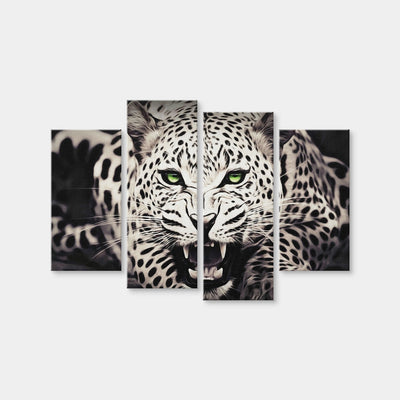 AUTO-MOCKUP WHITE | Leopard with Green Eyes | 4 Piece | Gallery Wrap Canvas | group=4_short