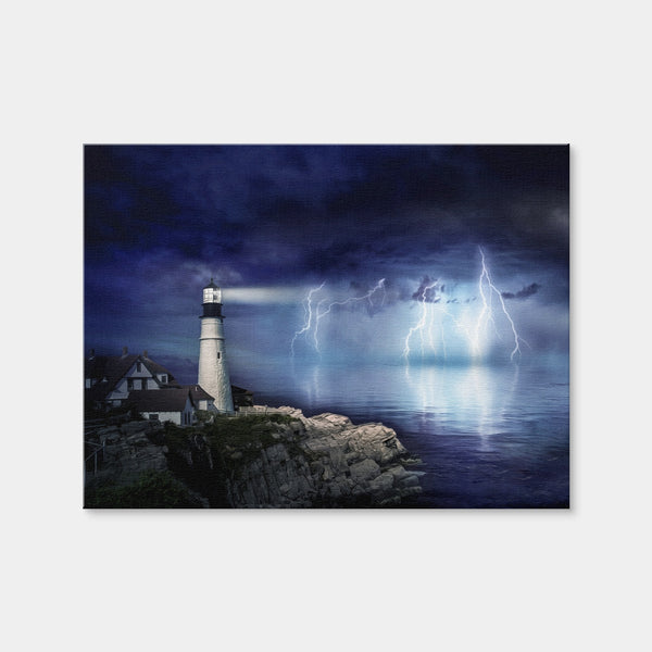 LightHouse Storm Wall Art — Canvas Wrap Format preview