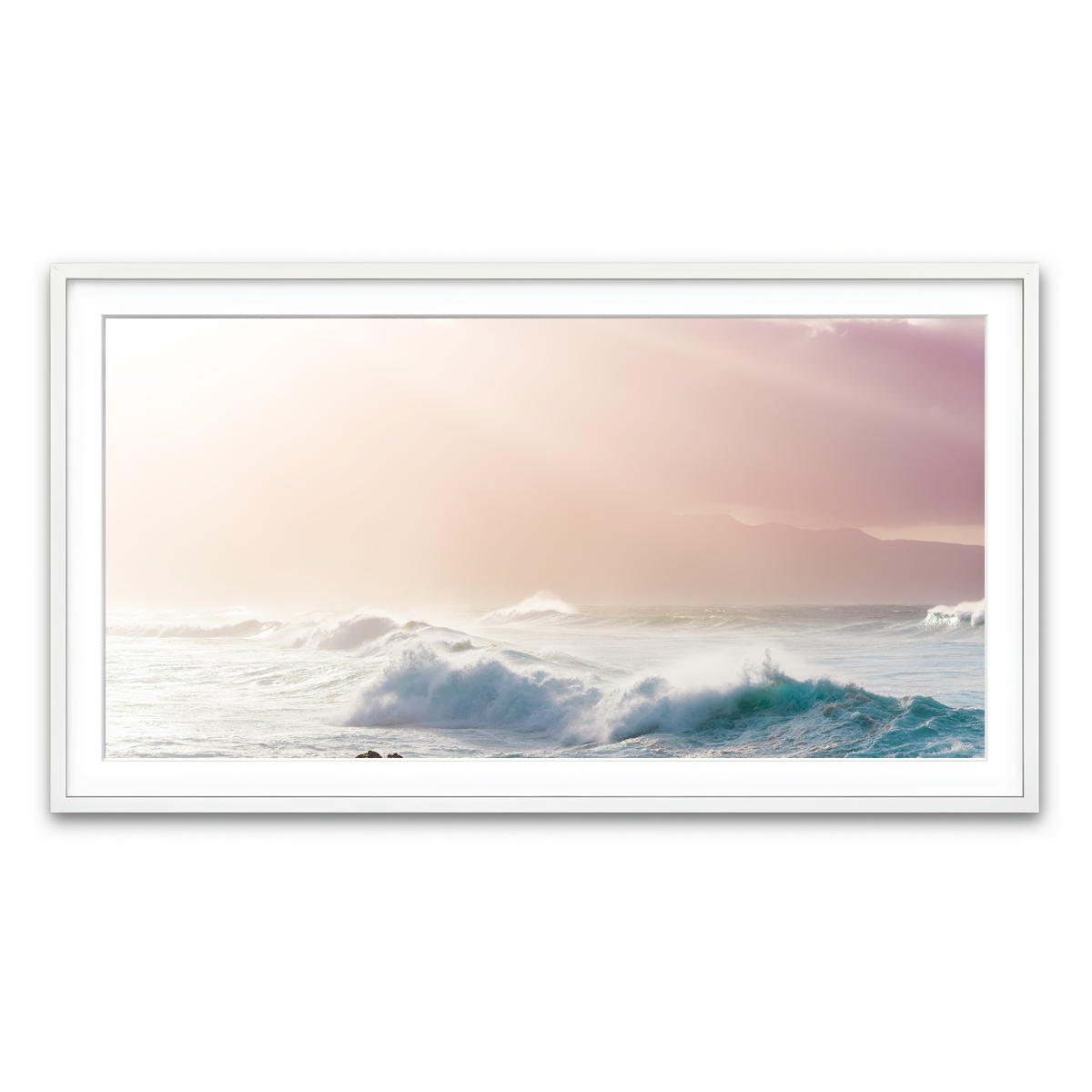 Framed Print 2x1 White