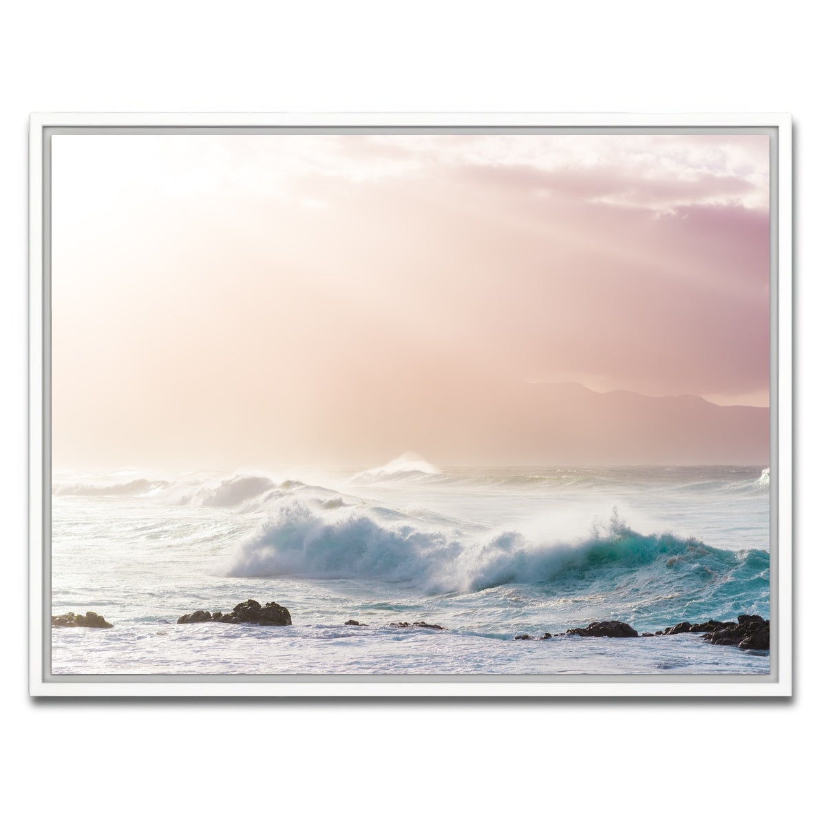 AUTO-MOCKUP WHITE | Light Waves | 1 Piece | White Framed Canvas | group=4x3