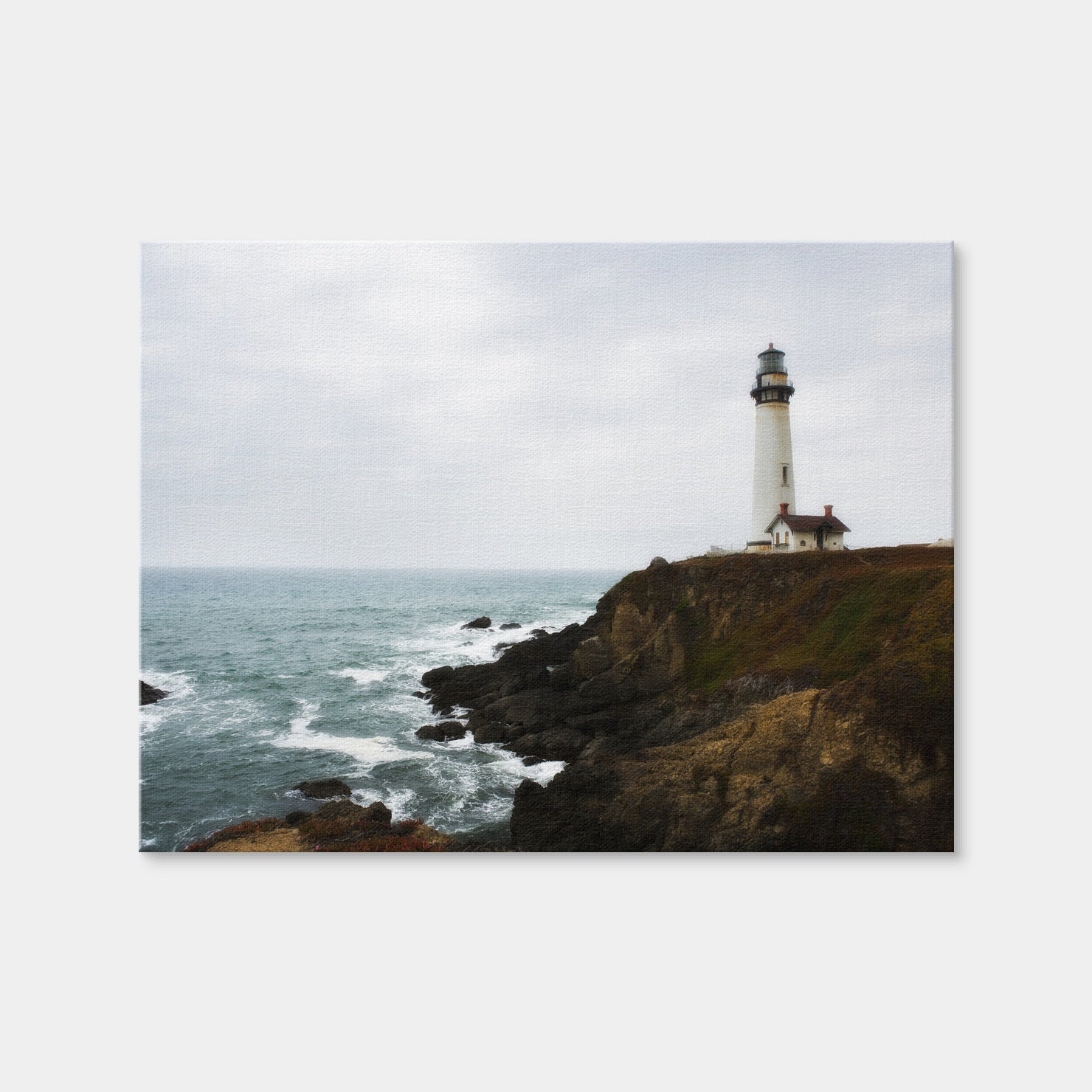 AUTO-MOCKUP WHITE | Lighthouse Along Highway | 1 Piece | Gallery Wrap Canvas | group=4x3
