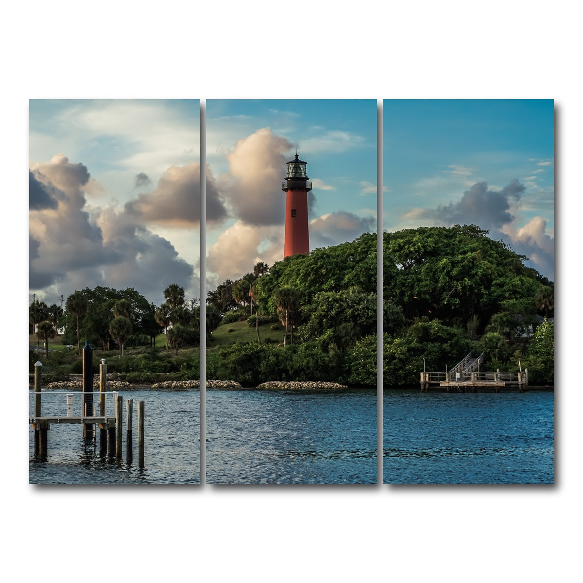 AUTO-MOCKUP WHITE | Lighthouse in Jupiter Florida | 3 Piece | Gallery Wrap Canvas | group=8x18
