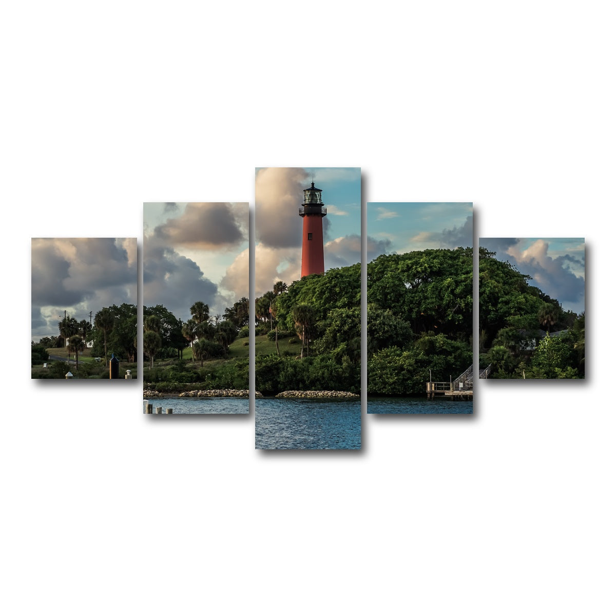 AUTO-MOCKUP WHITE | Lighthouse in Jupiter Florida | 5 Piece | Gallery Wrap Canvas | group=5_short