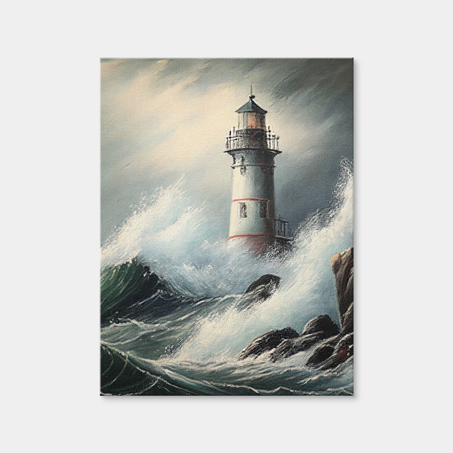 AUTO-MOCKUP WHITE | Lighthouse of the Stormy Coast | 1 Piece | Gallery Wrap Canvas | group=3x4
