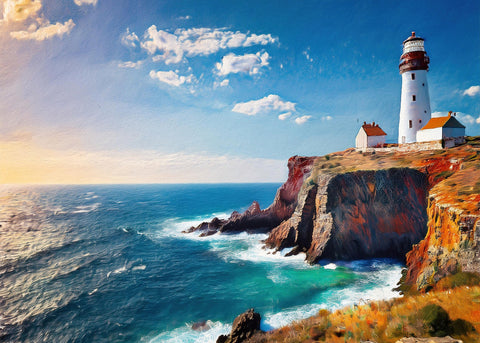 Lighthouse on the Cliffs Wall Art
