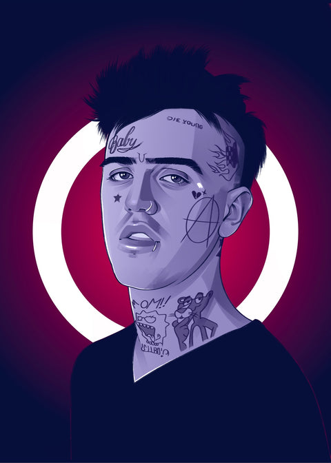 Lil Peep Blue Wall Art