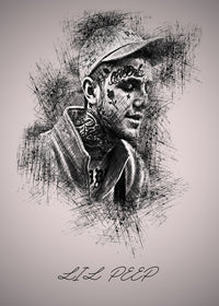 Lil Peep Sketch Wall Art