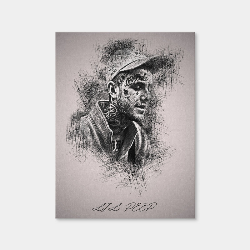 AUTO-MOCKUP WHITE | Lil Peep Sketch | 1 Piece | Gallery Wrap Canvas | group=3x4