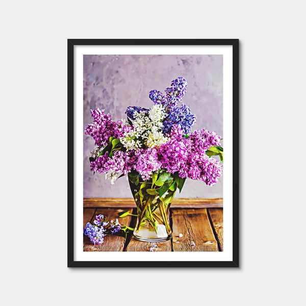 Lilacs in Glass Vase Wall Art — Framed Print Format preview