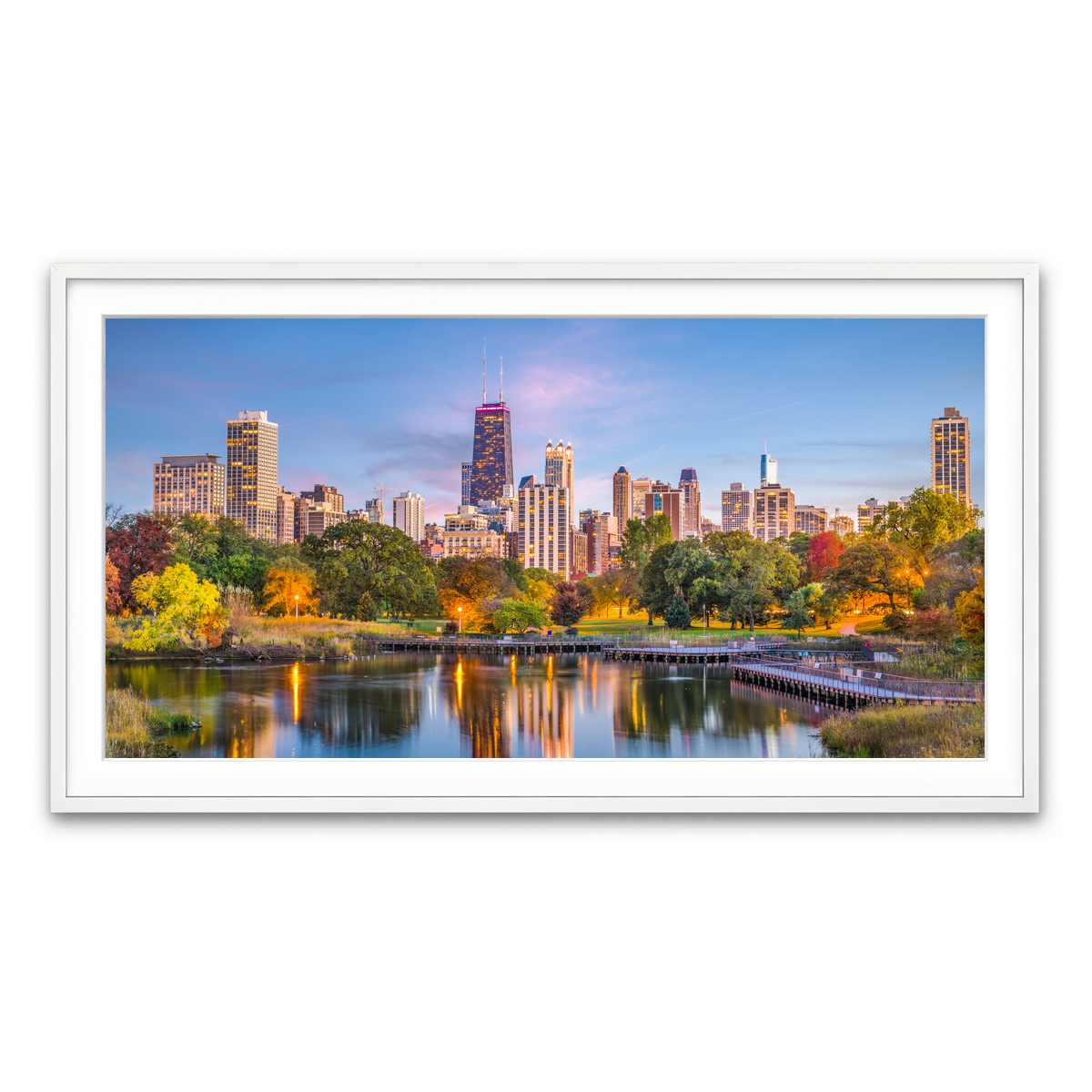Framed Print 2x1 White