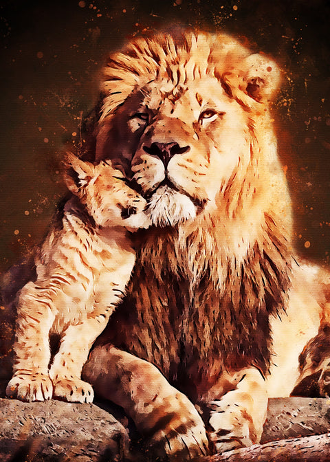 Lion & Cub Wall Art