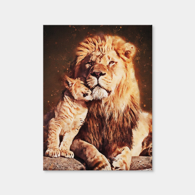 AUTO-MOCKUP WHITE | Lion & Cub | 1 Piece | Gallery Wrap Canvas | group=3x4