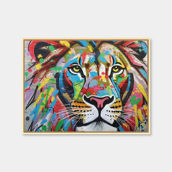 Lion Graffiti Wall Art — Framed Canvas Format preview