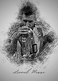 Lionel Messi Sketch Wall Art