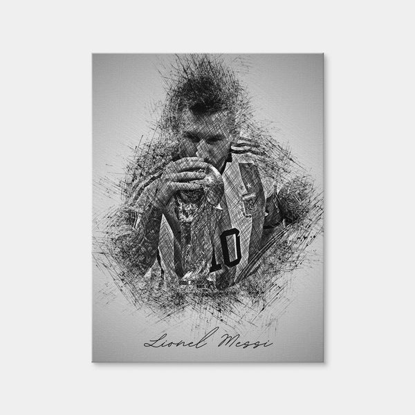 Lionel Messi Sketch Wall Art — Canvas Wrap Format preview