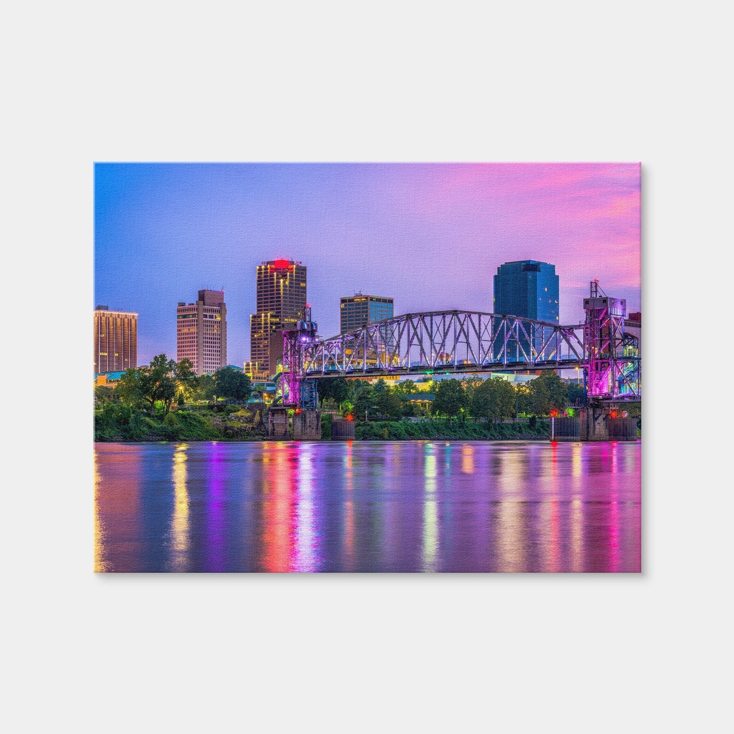 AUTO-MOCKUP WHITE | Little Rock Skyline | 1 Piece | Gallery Wrap Canvas | group=4x3