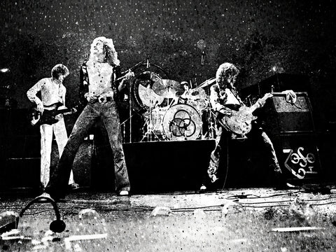Live Led Zeppelin Grayscale Wall Art